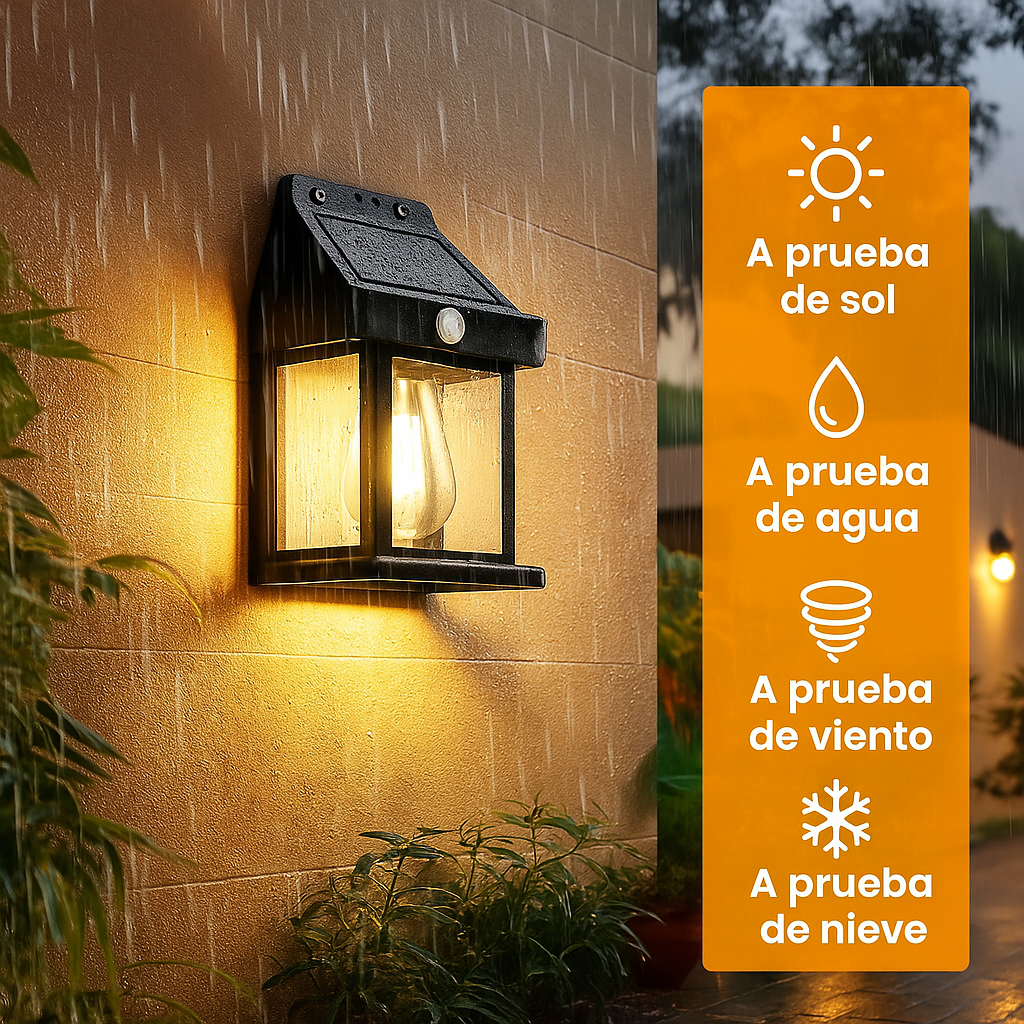 Luz solar automática para tu patio — sin cables, sin instalación.