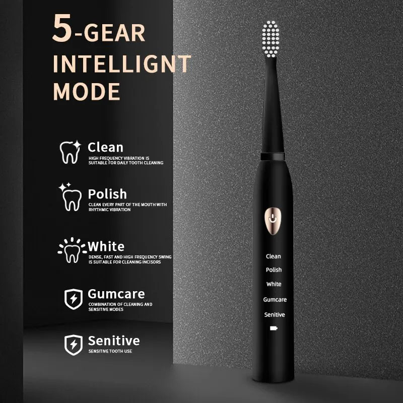 Sleek 5-Mode Adult Electric Toothbrush